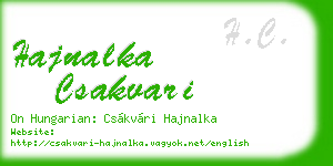 hajnalka csakvari business card